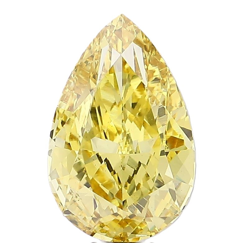 ラボグロウンダイヤモンド 15ct VS1 ペアシェイプ FANCY VIVID YELLOW